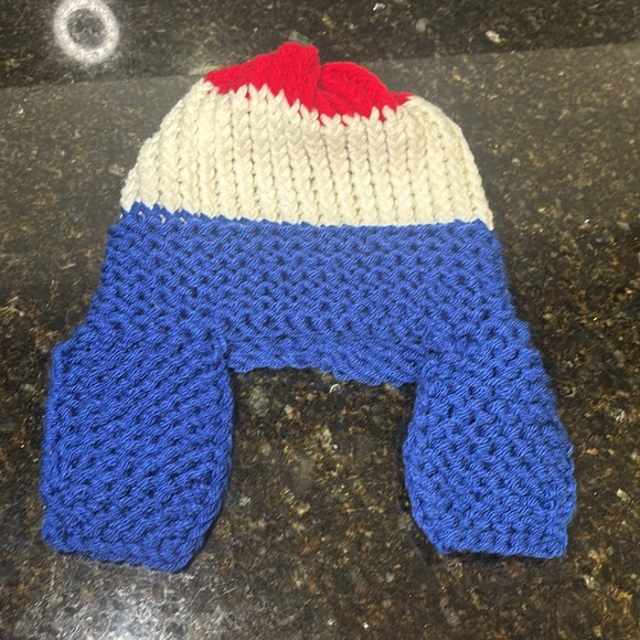 NWOT Teen/Adult Tricolor Knit Hat w/Ear Flaps - Picture 6 of 6